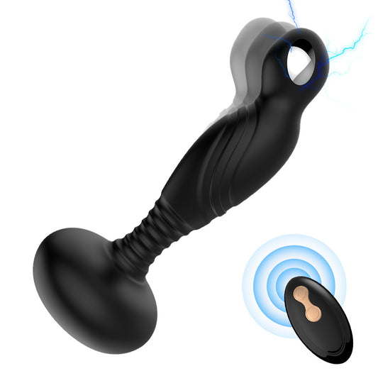 Black Anal Butt Plug Vibrating Massager Sex Toys